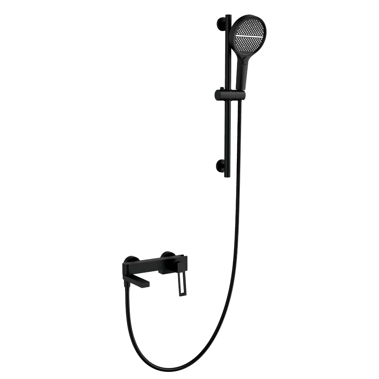 I-Black Minimalist Round Handheld Handheld Head ene-Height Adjustment