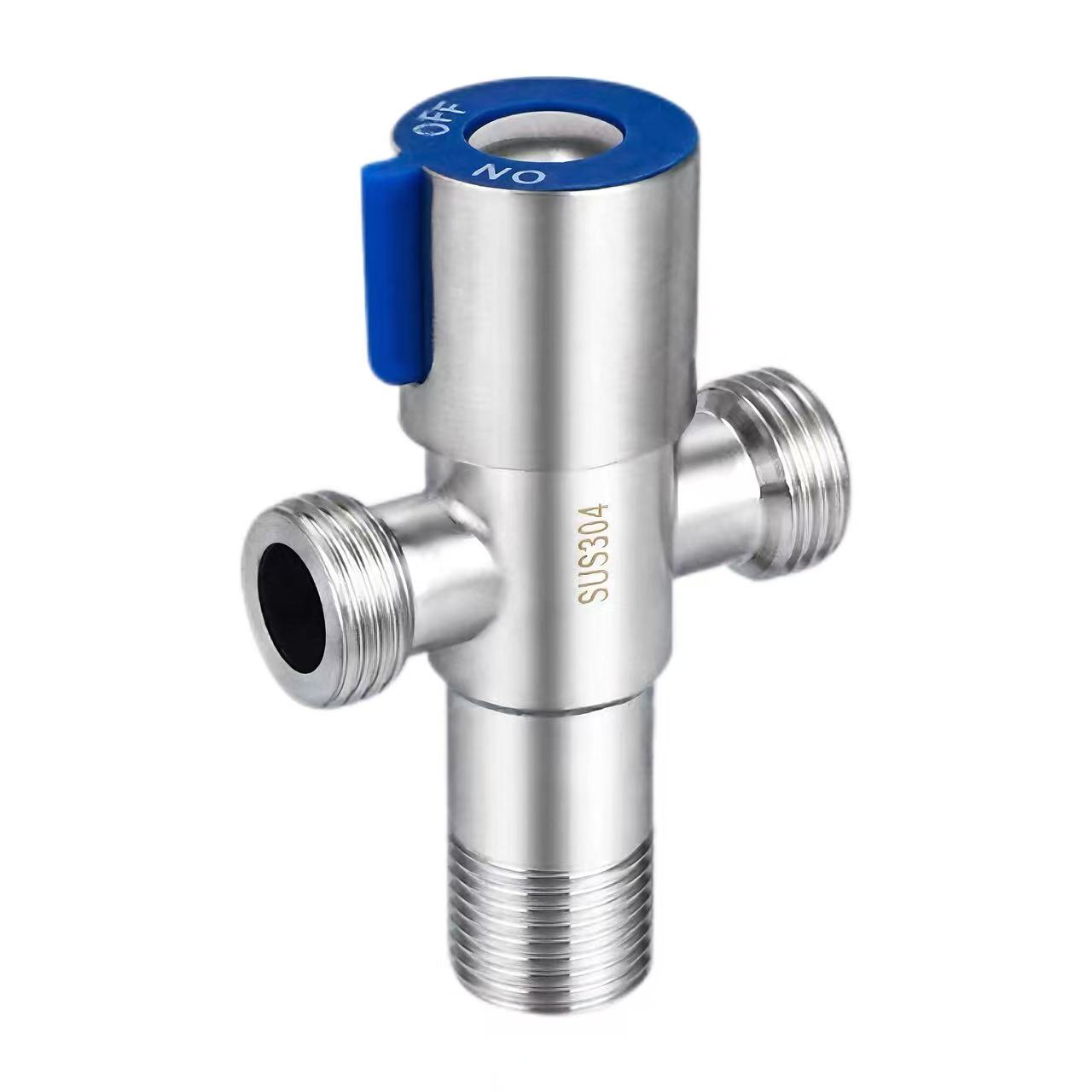 Isibambo esiBlue 180 ° Dual Outlet Three-Way Angle Valve Isibambo esiBlue 180 ° Dual Outlet Three-Way Angle Valve