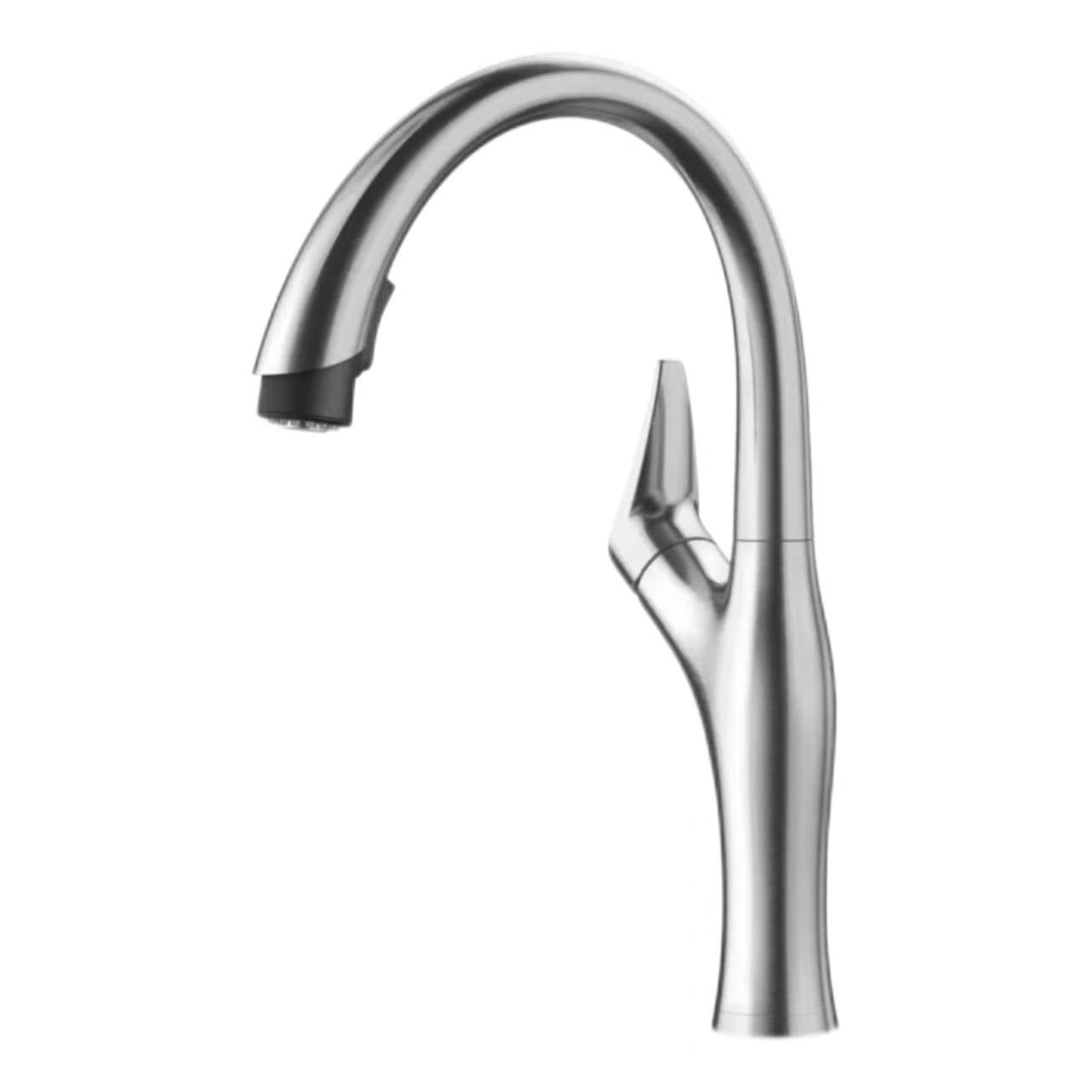 I-Brushed Stainless Steel elungelelanisiweyo yeGooseneck yokutsalela ngaphandle kweFaucet I-Brushed Stainless Steel elungelelanisiweyo yeGooseneck yokutsalela ngaphandle kweFaucet