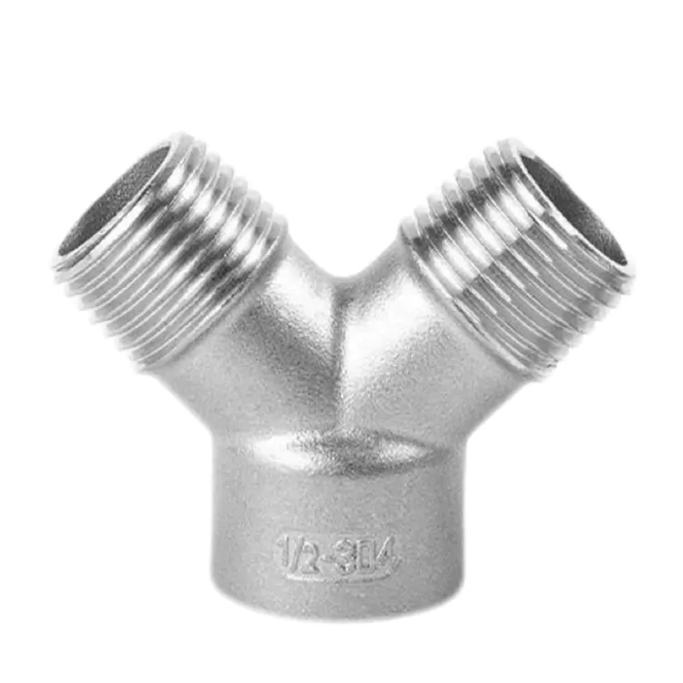 BSP Stainless Steel Ibhinqa-Ibhinqa-Inkunzi Y-Type Pipe Tee