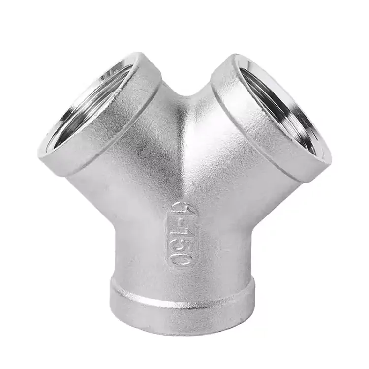 BSP Stainless Steel Y-uhlobo Male Threaded Tee