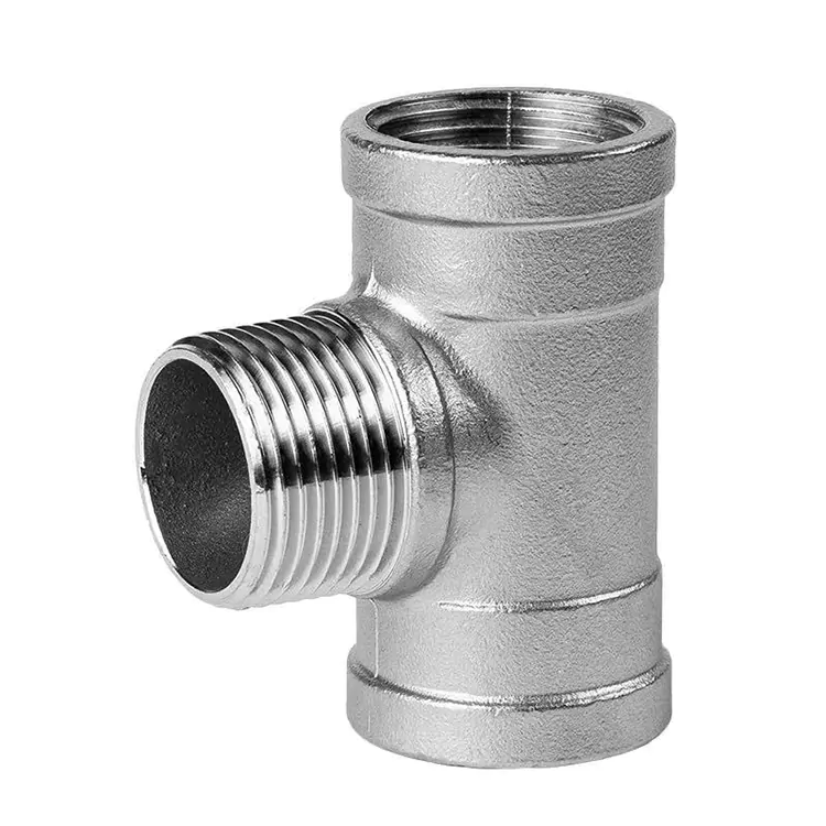 BSP Threaded Stainless Steel Male-Imazi-Inkunzi Umbhobho Tee