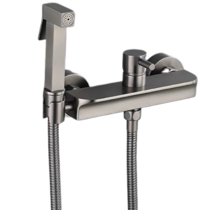 Gunmetal Grey Hot kunye Cold Bidet Sprayer Seti