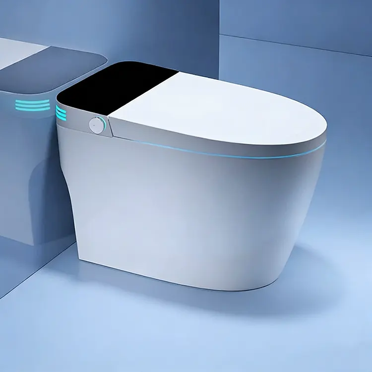 I-LED Digital Display Automatic Lid Flip-Top Foam Shield Siphon Smart Toilet