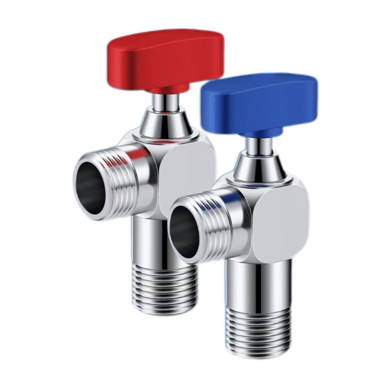 I-T-Handle eBomvu kunye neBlue ehlukanisa i-Angle valve I-T-Handle eBomvu kunye neBlue ehlukanisa i-Angle valve